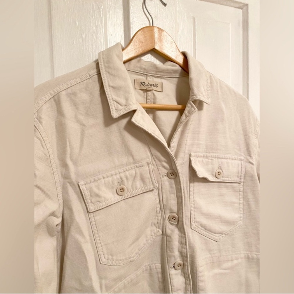 Madewell “Drakefield” Chore Shirt Jacket in Ecru M - Picture 4 of 9